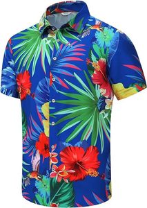 Camisa Hawaiana de manga corta con botones para hombre con estampado Palmshadow Summer Beach Casual camisas para hombre - Product Image 3
