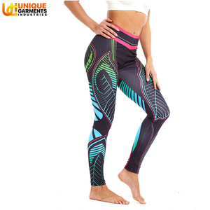 Mallas de Yoga de cintura alta para mujer, superventas de 2025, Pantalones de mujer con logotipo personalizable sublimado para uso en el gimnasio, mallas de bajo precio - Product Image 3