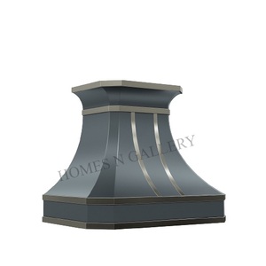 Campanas de cocina negras personalizadas de lujo francés de nuevo diseño con correas de campana de latón dorado y remaches campana de ventilación de diseño clásico - Product Image 4