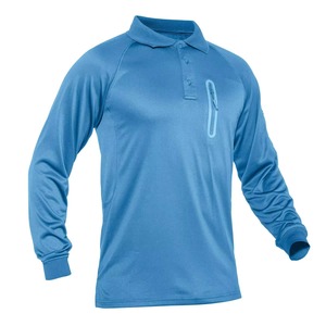 Logotipo personalizado de alta calidad negro de secado rápido rendimiento atlético Golf desgaste manga larga Polo camisetas de manga larga para hombres - Product Image 6