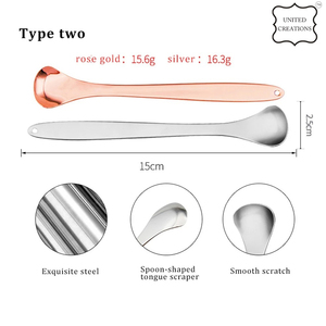 Mayorista Higiene Bucal Limpieza de Lengua Limpiador de Lengua de Acero Inoxidable para Aliento Más Fresco Raspador de Lengua de Cobre - Product Image 4