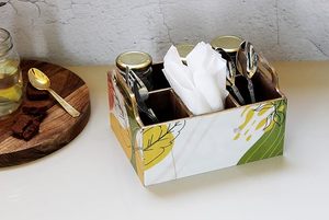 Soporte para cubiertos de MDF con revestimiento esmaltado, forma rectangular para mesa de comedor, decoración del hogar para uso multiusos, decoración festiva Diwali - Product Image 4