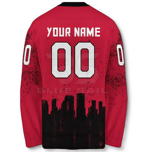 Maillot de hockey à col en V athlétique, tissu respirant pour une mobilité rapide sur les patinoires, maillot de hockey sur glace à col en V pour jeunes et adultes - Product Image 2