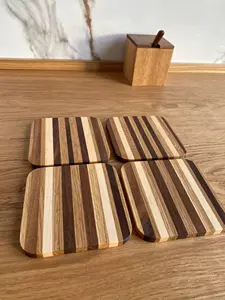 Handcrafted Wooden <b>Walnut</b> Coaster Set Decorative Drink Coasters for Home Decor Unique Wood Coasters <b>Table</b> Protection - Product Image 6