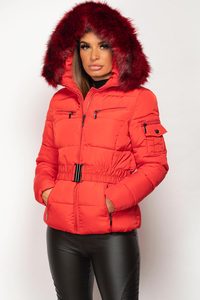 Veste matelassée personnalisée pour femmes Veste d'hiver respirante de haute qualité Veste matelassée à capuche en fourrure pour l'extérieur - Product Image 4
