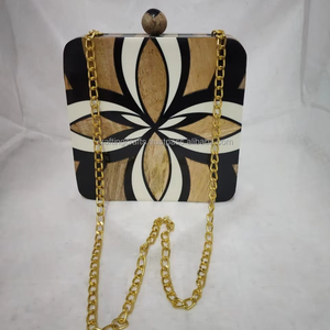 Peinture à la résine faite à la main, pochette de soirée pour femmes, modèle peint à la main, pour les soirées, en provenance d'Inde - Product Image 1