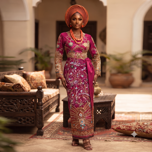 Tela George con Cuentas Color Taupe y Bordado Plateado de Lujo, Material para Vestidos de Fiesta y Bodas Nigerianas - Product Image 5