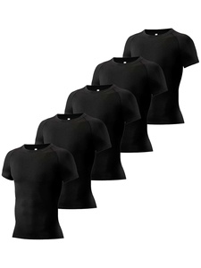 Men's Slim Fit Compression <b>T</b>-<b>Shirts</b> with O <b>Neck</b> Custom Sample 2025 <b>Low</b> MOQ Order Full Sleeves Raglan Design - Product Image 5