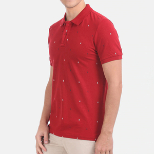 Camiseta Polo Roja de Manga Corta para Hombre con Patrón de Puntos Bordados, 100% Algodón, Ropa Casual Transpirable, Corte Regular - Product Image 2
