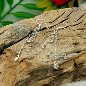 Pendiente de Plata de Ley 925 con bisel de citrino genuino, regalo de joyería de moda para mujer para ella - Product Image 3