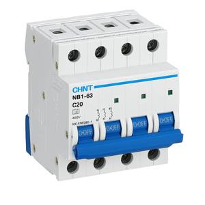 CHINT ชุด NB1-63 magnetothermal 4P 6KA C 20 Amps วงจรเบรกเกอร์กล่องแพ็ค1 DIN รูปแบบ - Product Image 1