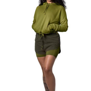 Sudadera con capucha de Jersey informal para mujer con logotipo personalizado sudadera Jersey OEM con bolsillos para ropa de invierno - Product Image 3