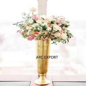 Vases à fleurs en fil métallique doré avec verre Vase à fleurs de luxe pour la décoration de la maison et du salon - Product Image 2