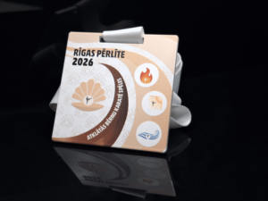 Médaille en acier standard 70x70 blanche ronde ou carrée, production rapide - Product Image 3