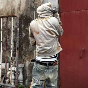 Sudadera con Capucha Holgada para Hombre, Estilo Retro, Lavada, Desgastada, Bordada, de Felpa Francesa 100% Algodón de Peso Pesado, Personalizada - Product Image 6