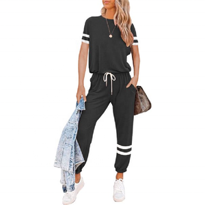 Conjuntos de Yoga de dos piezas de alta calidad para mujer, diseño de logotipo personalizado con opción de talla grande para fitness de verano - Product Image 2