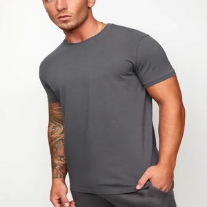 Verano Casual sólido Tops ropa gimnasio camiseta hombres Fitness entrenamiento algodón camiseta hombre culturismo entrenamiento flaco camiseta - Product Image 6