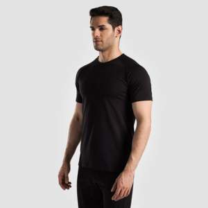 T-shirt noir épais à imprimé graphique, en tissu jersey lourd, disponible en plusieurs méthodes d'impression - Sérigraphie - Product Image 2