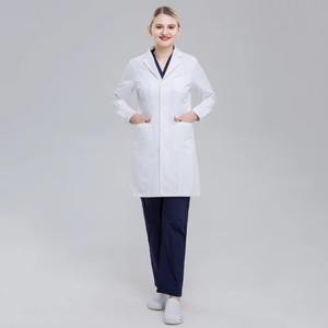 Vente en gros de conception de haute qualité impression de logo personnalisé femmes hôpital porter blouse de laboratoire en couleur blanche - Product Image 4