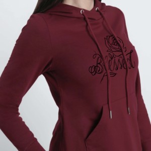 OEM Pakistán de punto sudaderas con capucha de las mujeres de gran tamaño Puff impresión Nuevo artículo sabía longitud Sudadera con capucha ropa modesta sudadera para niñas - Product Image 2