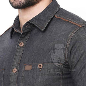เสื้อเชิ้ตยีนส์ลำลองระบายอากาศได้ดีสำหรับผู้ชาย แห้งเร็ว เหมาะสำหรับกิจกรรมกลางแจ้ง ขายส่งราคาถูก เสื้อเชิ้ตยีนส์ผู้ชาย - Product Image 3