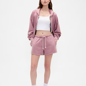 Nouveau sweat à capuche zippé pour femme, élégant, pour l'entraînement en extérieur en hiver, surdimensionné, logo personnalisé, fermeture éclair sur le devant avec poche - Product Image 2