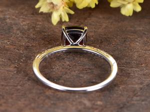 หมอนอิงสีแดงตัดโกเมน14K อัญมณีสีขาวทองงานหมั้นสำหรับผู้หญิงครบรอบเครื่องประดับเพชรในราคาที่ดีที่สุด - Product Image 5