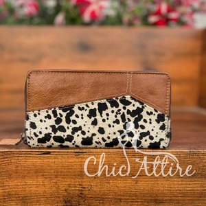 กระเป๋าสตางค์หนังขนสัตว์พิมพ์ลายสัตว์จริงสำหรับผู้หญิงกระเป๋าคลัทช์หนังแท้กระเป๋าถือคลัทช์แบบตะวันตกขายส่งมีสไตล์ - Product Image 1