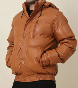 High Quality Shinny Waterproof Fleece Eco-Friendly Winter Jacket Unisex Zipper Bubble Puffer Hooded Front Logo Custom Wholesale - Product Image 1