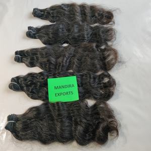 Indien brut 100% pur vendeur vierge non transformé ondulé couleur noire faisceaux naturels vague extensions de cheveux humains - Product Image 5