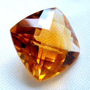 Coussin à facettes en citrine naturelle 100% de qualité supérieure Forme coupée Taille de carat personnalisée Pierres précieuses de haute qualité en vrac à bas prix OEM - Product Image 2