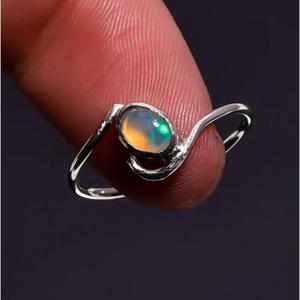 Elegante anillo de piedras preciosas de ópalo etíope, joyería de plata de ley 925 para mujer para fiesta de compromiso, boda, cumpleaños, venta al por mayor - Product Image 1