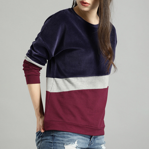 Sweat-shirt d'hiver personnalisé pour femme, col rond, avec logo frontal, couleur unie, en tissu polyester/coton, pour usage décontracté, vente en gros - Product Image 1