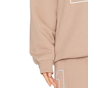 New Arrival Custom Logo Beige Sweatsuits Full Sleeves Sweatshirts Tracksuits For Women's Outdoor Breathable Highstreet Women Set - Product Image 4