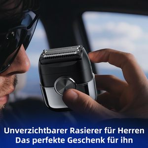 Afeitadora Eléctrica Portátil Mini USB Recargable para Hombre, IPX7 Impermeable, Afeitadora en Seco/Húmedo, Múltiples Cabezales de Afeitado para Cara y Barba - Product Image 3
