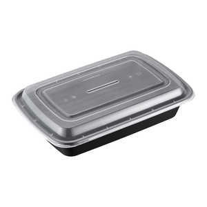 ProTakeOut 38 oz Rectangular <b>Microwaveable</b> Food Containers <b>Lids</b> 150 Sets (50/6) 9.7x7x0.7 BPA-Free Reusable Leak-Resistant - Product Image 1