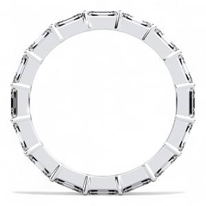 Bague de mariage éternelle en platine pour femme, sertie de moissanite taille émeraude E-F/VVS-VS de 3,20 carats - Product Image 4