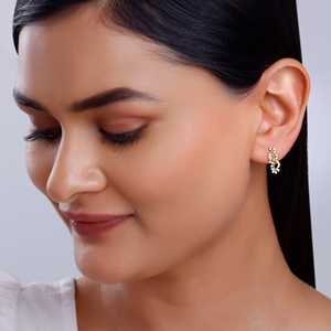 Diamond Encrusted Twinkling Twine <b>Earrings</b> Trendy Geometric Gold Rhodium for Wedding Engagement Anniversary Party Religious Gift - Product Image 3