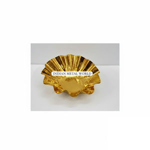 Bol à chocolat en forme de coquille en laiton de couleur or au design admirable, porte-dessert pour la décoration de la maison et la vaisselle, bol de service - Product Image 1