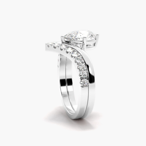 Conjunto de Joyería Nupcial de Lujo en Plata 925 Chapada en Oro de 1.20 Quilates con Morganita Corte Pera para Boda - Product Image 3