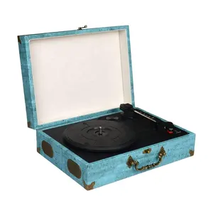 Vinyl ghi người chơi bàn xoay với xách tay gramophone phonograph Retro bluetooth Loa di động Bluetooth và Máy nghe nhạc CD