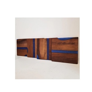 Dessous de verre en bois et résine Forme carrée Dessous de verre en résine époxy de couleur bleue au meilleur prix - Product Image 1
