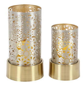 Juego de dos candelabros, atractivo estilo único, huracanes de Metal para mesa, decoración del hogar, huracanes de Metal - Product Image 6