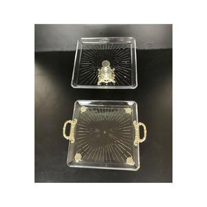 Paşabahçe supporto in metallo argento con supporto per torta quadrato dorato Set di 2