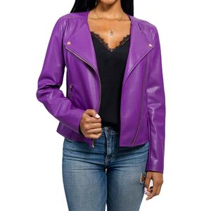 แจ็คเก็ตหนังผู้หญิงแขนยาวสั่งทำพิเศษ ขายดี สำหรับฤดูหนาว ปรับแต่งได้เต็มที่ สีพื้น เสื้อผ้าตัวนอก ปี 2026 - Product Image 1