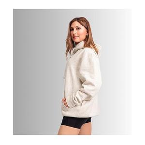 Haute qualité fermeture éclair complète surdimensionné 100% coton polaire à manches longues couleur unie sweats à capuche pour femmes du Bangladesh prix usine - Product Image 5