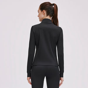 เสื้อกีฬาแขนยาวซิปสำหรับผู้หญิงเสื้อสเวตเชิ้ตโพลีสแปนเด็กซ์ทนทานเสื้อกอล์ฟ1/4แบบมีซิป - Product Image 3