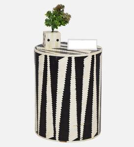 Uniquely Handcrafted Resin and MDF Inlay <b>Round</b> <b>Stool</b>/E Ottoman with Floral Design Bedroom Living Room Decor - Product Image 2