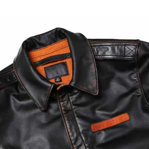 VESTE EN CUIR POUR HOMMES D'HIVER Vintage MANTEAUX EN CUIR DE MOTO POUR HOMMES MANTEAUX EN CUIR COOL POCHES À FERMETURE ÉCLAIR VÊTEMENTS - Product Image 4