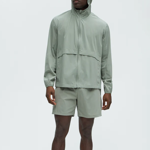 Chaqueta Cortavientos con Capucha para Hombre, Estilo Minimalista, Impermeable, de Alta Calidad, para Uso Urbano Informal, Venta al Por Mayor - Product Image 3